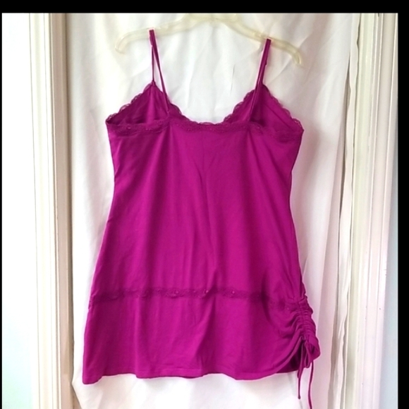 MODA INTERNATIONAL Tank Top/built in Bra/Cinch side GORGEOUS Magenta! - Picture 4 of 7